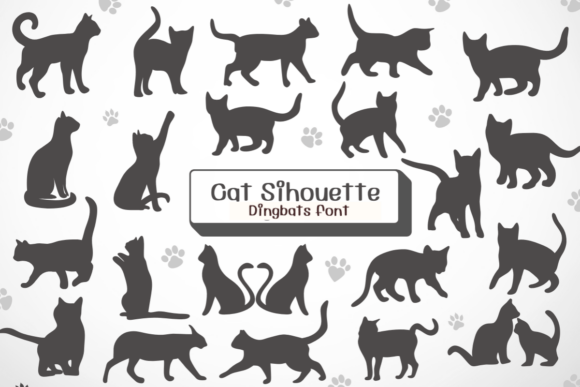Cat Sihouette Font for Creative Projects